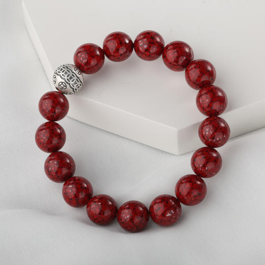 【宏艺珠宝】宝泉永富·足银晶体朱砂手串 商品图2