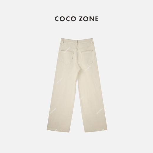 COCO ZONE2024时尚直筒牛仔裤休闲百搭显瘦阔腿长裤 24C10126 商品图1