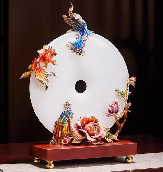 【彼达思】金玉满堂富贵有余天然玉石平安扣摆件高档乔迁新居礼品电视柜博古架装饰品 商品图1