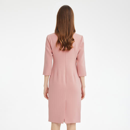 PF878斯尔丽2024新款气质高雅小香风系列职业装拼接收腰修身连衣裙 商品图1