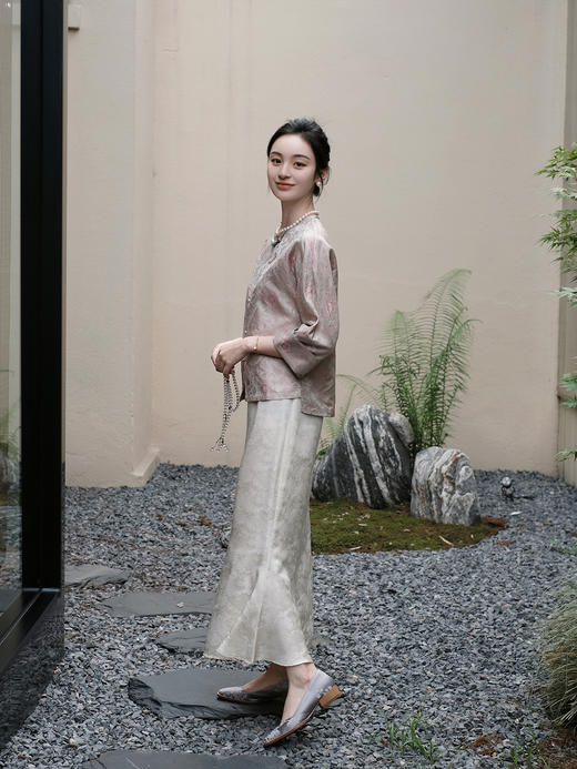 盛唐婧 |真丝花罗粉颜如梦对襟外套 商品图10