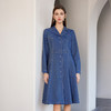 【半价款仿牛仔中长款连衣裙】24年春夏新品女士V领单排扣牛仔蓝连衣裙 商品缩略图0