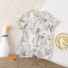 婴儿夏季连体衣新中式短袖新生儿哈衣中国风熊猫爬服宝宝外出服 商品缩略图3
