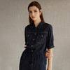 【牛仔款真丝衬衫】24年春夏新品女士时尚桑蚕丝短袖单排扣上衣 商品缩略图2