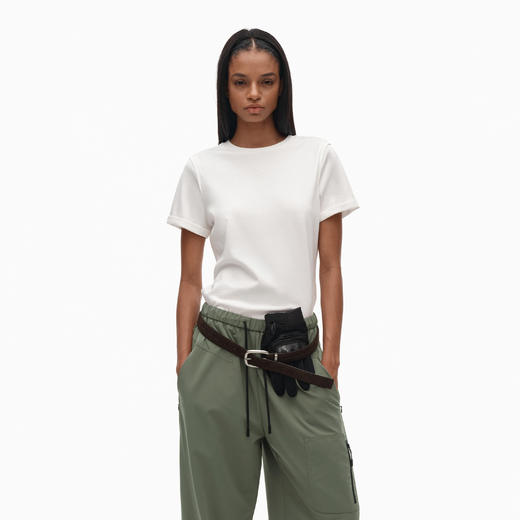 NUTH凉感液氨正肩t恤圆领百搭显瘦短袖女 商品图1