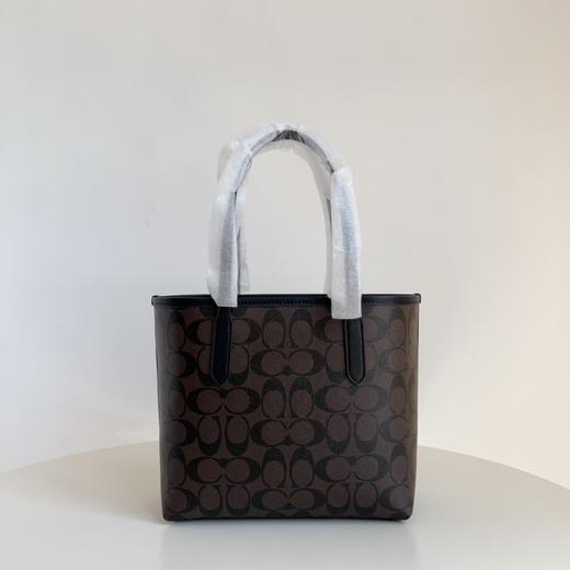 COA女包新款托特包经典老花双面购物袋通勤单肩菜篮子手提包 商品图6