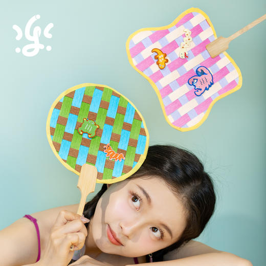 古古楽gugu端午DIY编织扇手工纸藤国风儿童自制作材料包夏季礼物 商品图0