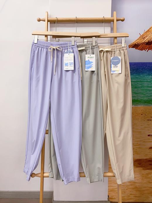 松植屋女款抗光冰感皮肤裤防晒裤凉感阔腿束脚九分裤女士穿搭休闲裤 商品图3