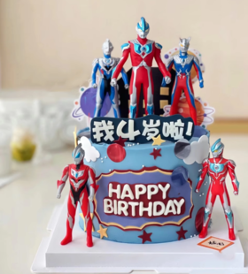 奥特曼赛罗银河泽塔儿童超人生日蛋糕