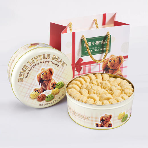 【女神节】Rene Little Bear 香港小熊曲奇（原味/抹茶/咖啡）505g（配拎袋） 商品图0