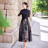 【高雅显年轻❗️轻奢复古长款连衣裙】用料奢华，彰显高贵，多种款式可选，复古黑色春夏款气质漂亮妈妈修身旗袍连衣裙，母亲节好礼L新年礼盒年货礼盒 商品缩略图0