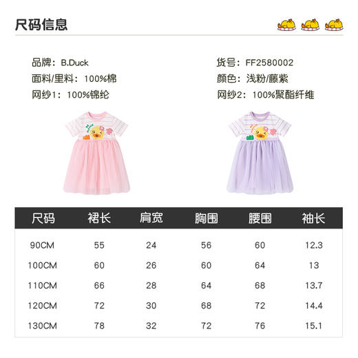 B.Duck小黄鸭童装夏季连衣裙90-130 FF2580002 商品图1
