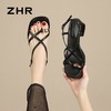 ZHR则则法式绕带夹趾粗跟凉鞋2024新款温柔中跟百搭高级外穿女鞋 商品缩略图6