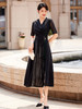 【高雅显年轻❗️轻奢复古长款连衣裙】用料奢华，彰显高贵，多种款式可选，复古黑色春夏款气质漂亮妈妈修身旗袍连衣裙，母亲节好礼L新年礼盒年货礼盒 商品缩略图12