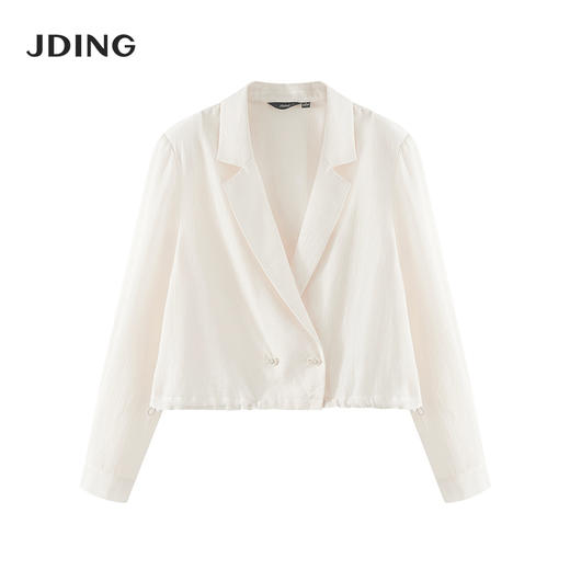 【商场同款】CJJJ507 “ 柔光外套 ” 杏米色柔和雅致对肤色友好 截短身长显好比例 下摆自然调节收口，弱化正式感 冰爽醋纤材质 顺滑舒适 商品图8