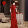 红色改良新中式新娘旗袍敬酒服礼仪礼服裙夏季GR5108 商品缩略图4