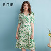 EITIE爱特爱夏季新款印花时尚气质V领显瘦连衣裙7407106 商品缩略图0
