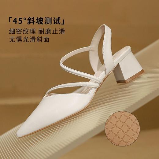 ZHR则则粗跟ins包头凉鞋女2024夏季新款韩版百搭尖头高跟鞋配裙子 商品图4