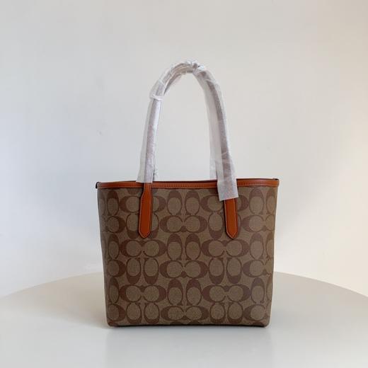 COA女包新款托特包经典老花双面购物袋通勤单肩菜篮子手提包 商品图8