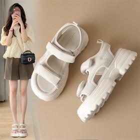 ZHR则则厚底凉鞋女2024夏季新款网洞外穿增高防滑魔术贴沙滩鞋女