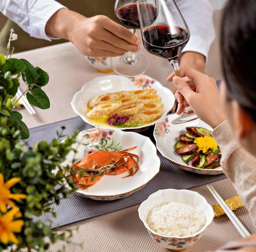 【彼达思】新年礼天青时代62头 8 人位餐具套装 高档陶瓷碗盘碟 结婚乔迁礼 商品图5