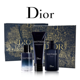 DIOR迪奥旷野男士洗护香水三件套限定礼盒 沐浴露250ML+洗面奶120ML+旷野香水60ML（配礼盒礼袋）【香港直邮】