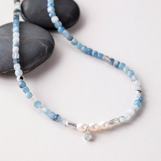 ELOANE GALLERY 落岸混彩蓝半宝石天然珍珠项链锁骨链丨【本商品不支持使用优惠券】 商品图4