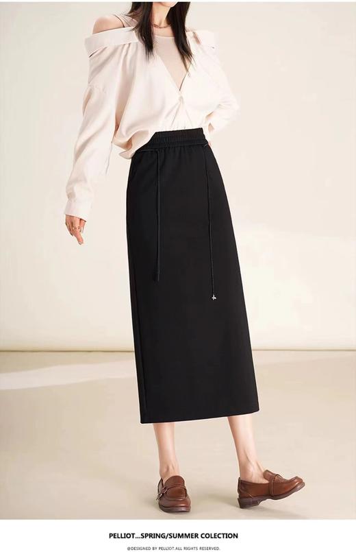 新品女裙~70120休闲高腰包臀中长显瘦直筒一步裙-喜出 商品图0