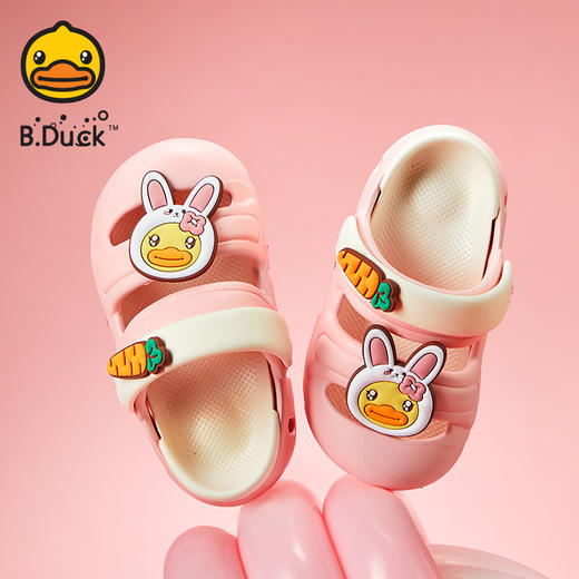 B.Duck小黄鸭家居鞋四季洞洞鞋24-34 F1515928 商品图2