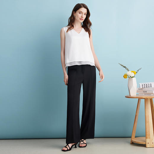 EITIE爱特爱夏季新款时尚气质舒适显瘦无袖小上衣7413103 商品图3