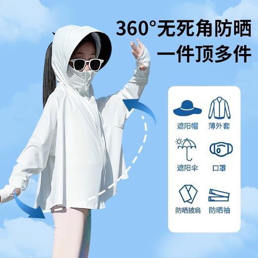 【YW】无忧购儿童夏季薄款冰丝透气防紫外线纯色宽松防晒衣962（截单后7天发货) 商品图3