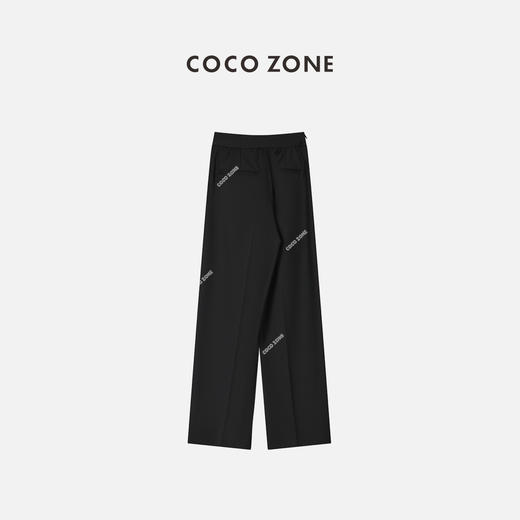 COCO ZONE褶皱感长裤百搭松紧腰通勤风纯色直筒裤23C19299 商品图1