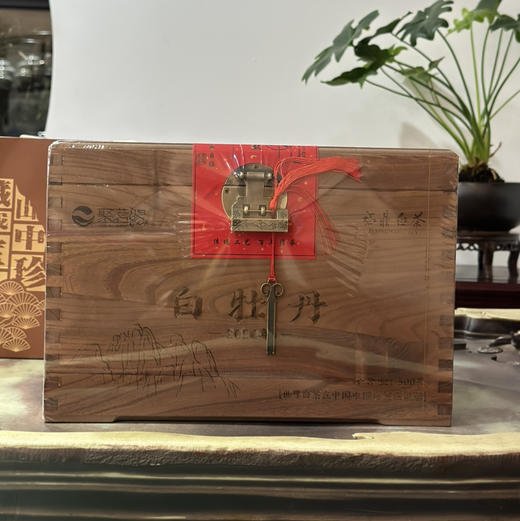 福鼎白茶｜白牡丹（2025年牡丹王）一芽一二叶，茶形成朵，色银白，满身披毫，享有“茶中美女”的美誉，汤色清亮，花香明显，滋味清醇爽口，韵味十足，木箱整装，越陈越香，规格：250g*2包*1箱 商品图0