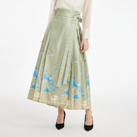 PF511斯尔丽2024新款复古印花马面裙新中式半裙高腰节长款半截裙