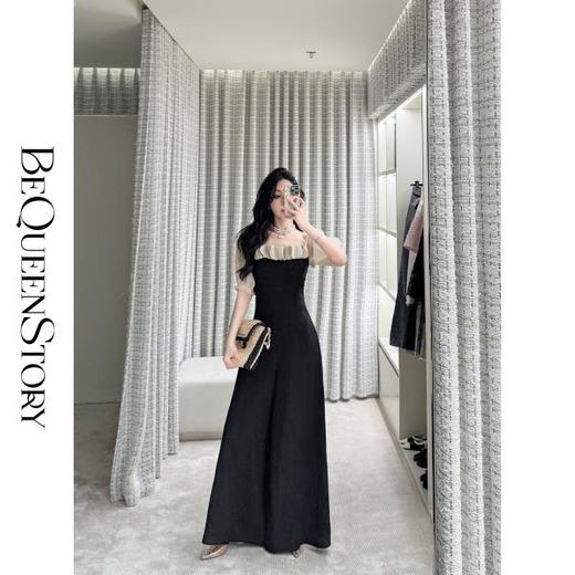 【大货捡漏，不退不换】  【风琴独奏】垂坠感透气捏褶木耳边设计舒适高腰连体裤 商品图0