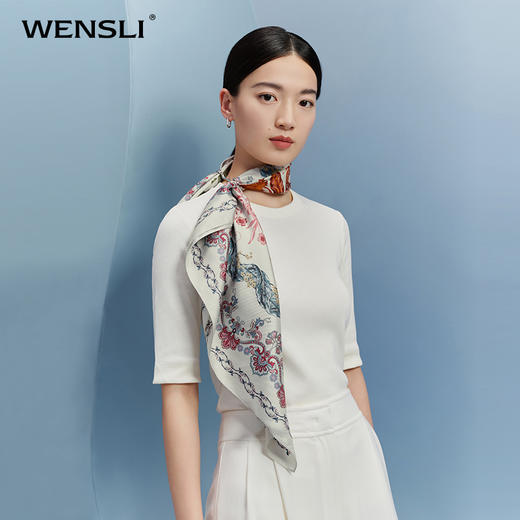 万事利88厘米双面印花真丝大方巾 商品图2