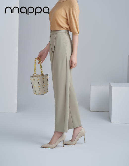 凉感高腰九分锥形裤PA29296 商品图3