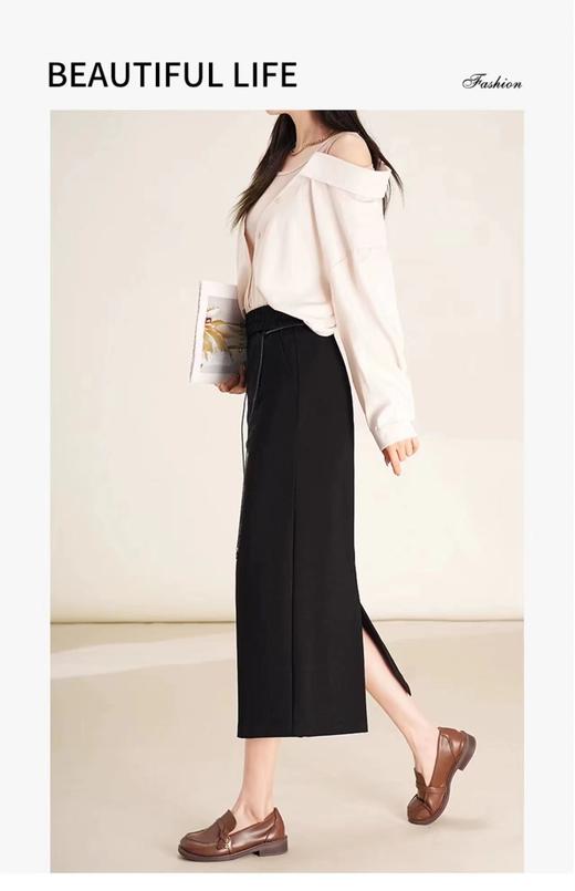 新品女裙~70120休闲高腰包臀中长显瘦直筒一步裙-喜出 商品图1