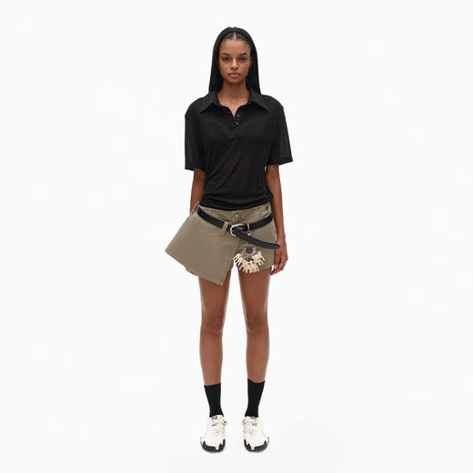 NUTH莱赛尔针织T恤宽松半透拼接短袖上衣女 商品图2