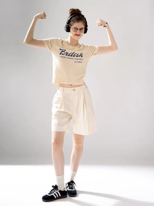 浮生八记/24A055/复古精纺羊毛夏日百搭百慕大短裤 商品图2