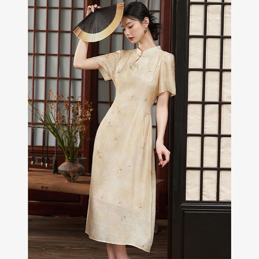 新中式国风肌理提花晕染连衣裙女夏季江南清冷风连衣裙V1741525 商品图3