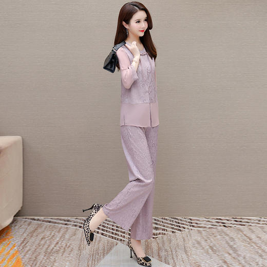 中式国风盘扣印花小衫，阔腿裤两件套休闲套装QYM-JJ-6628176-Y 商品图1