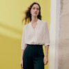 EITIE爱特爱夏季新款纯色显瘦简约白色通勤上衣7413115 商品缩略图1