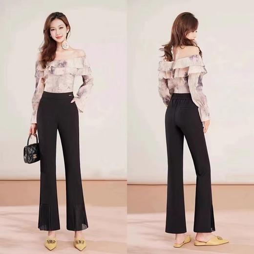 11.11促（NO退换）6633休闲微喇裤韩版弹力百搭鱼尾裤-喜出 商品图0