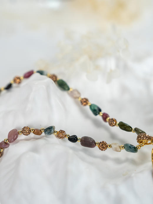 【母亲节献礼.珍珠节】“莫奈花园”巴洛克珍珠碧玺原石系列长链、戒指、耳环套装 商品图7