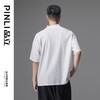 PINLI品立2024夏季新款中国风V领短袖T恤国潮贴布宽松休闲男体恤B242111075 商品缩略图4