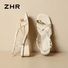 ZHR则则法式绕带夹趾粗跟凉鞋2024新款温柔中跟百搭高级外穿女鞋 商品缩略图4