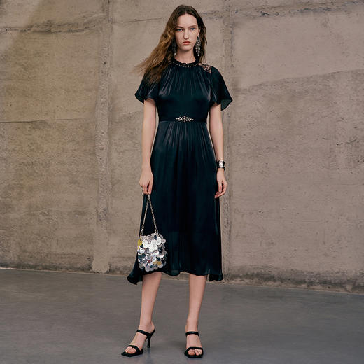 EITIE爱特爱夏季新款洋气气质高腰显瘦礼服连衣裙7477102 商品图1