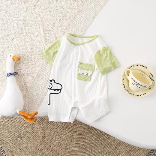 2024夏季新生儿男女宝宝薄款连体婴儿卡通短袖包屁衣哈衣 商品图2