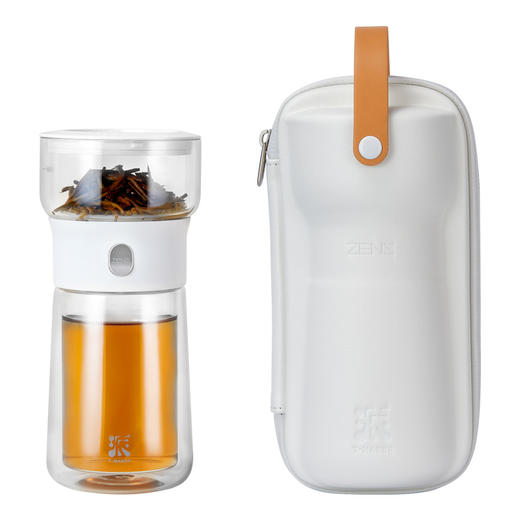 哲品丨派杯 派.T-MAKER 玻璃版 茶水分离 泡茶杯 玻璃杯 白色/黑色套装 270ml 商品图7